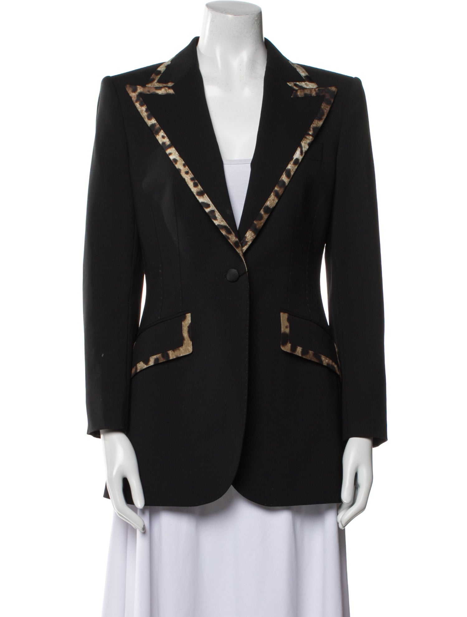 Dolce & Gabbana Virgin Wool Animal Print Blazer