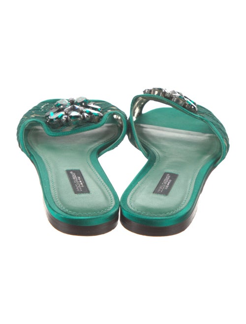 Dolce & Gabbana Lace Crystal Embellishments Slides