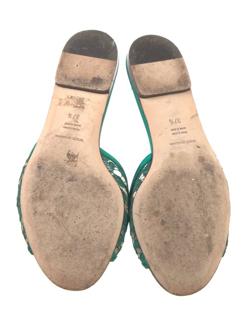 Dolce & Gabbana Lace Crystal Embellishments Slides