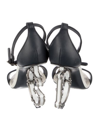 Dolce & Gabbana Leather Crystal Embellishments Sandals