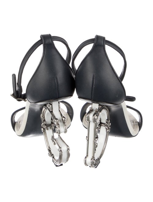 Dolce & Gabbana Leather Crystal Embellishments Sandals