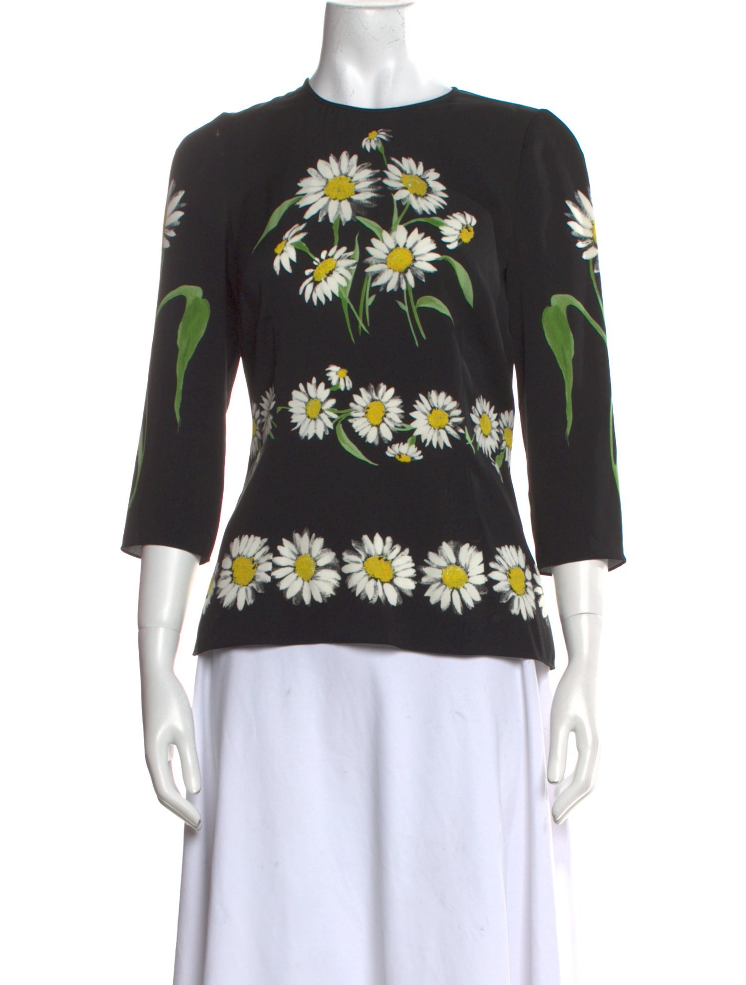 Dolce & Gabbana Silk Floral Print Top