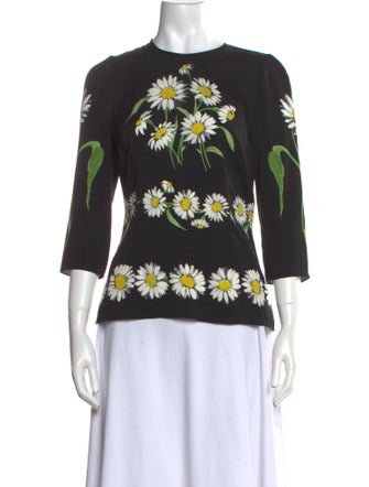 Dolce & Gabbana Silk Floral Print Top