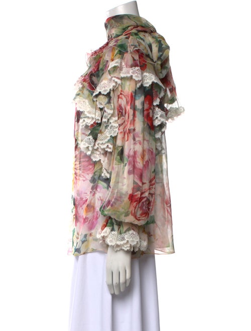 Dolce & Gabbana Silk Floral Print Blouse