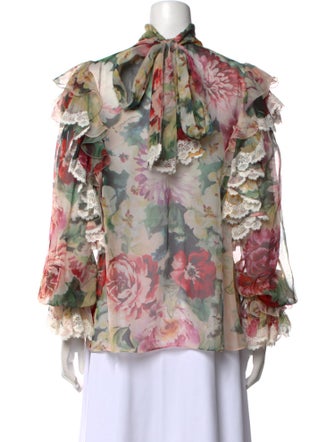 Dolce & Gabbana Silk Floral Print Blouse