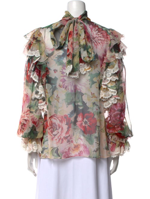 Dolce & Gabbana Silk Floral Print Blouse