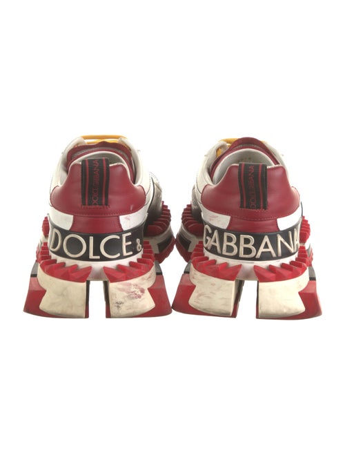 Dolce & Gabbana Leather Colorblock Pattern Sneakers