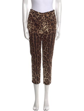 Dolce & Gabbana Animal Print Straight Leg Pants