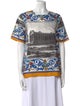 Dolce & Gabbana Linen Printed T-Shirt