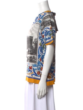Dolce & Gabbana Linen Printed T-Shirt