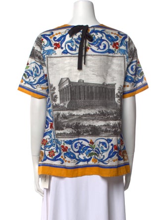 Dolce & Gabbana Linen Printed T-Shirt