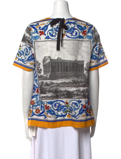 Dolce & Gabbana Linen Printed T-Shirt