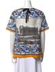 Dolce & Gabbana Linen Printed T-Shirt