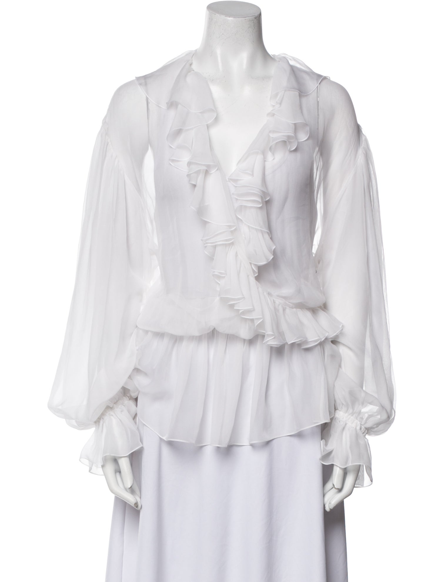 Dolce & Gabbana Silk V-Neck Blouse w/ Tags