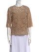 Dolce & Gabbana Lace Pattern Crew Neck Blouse