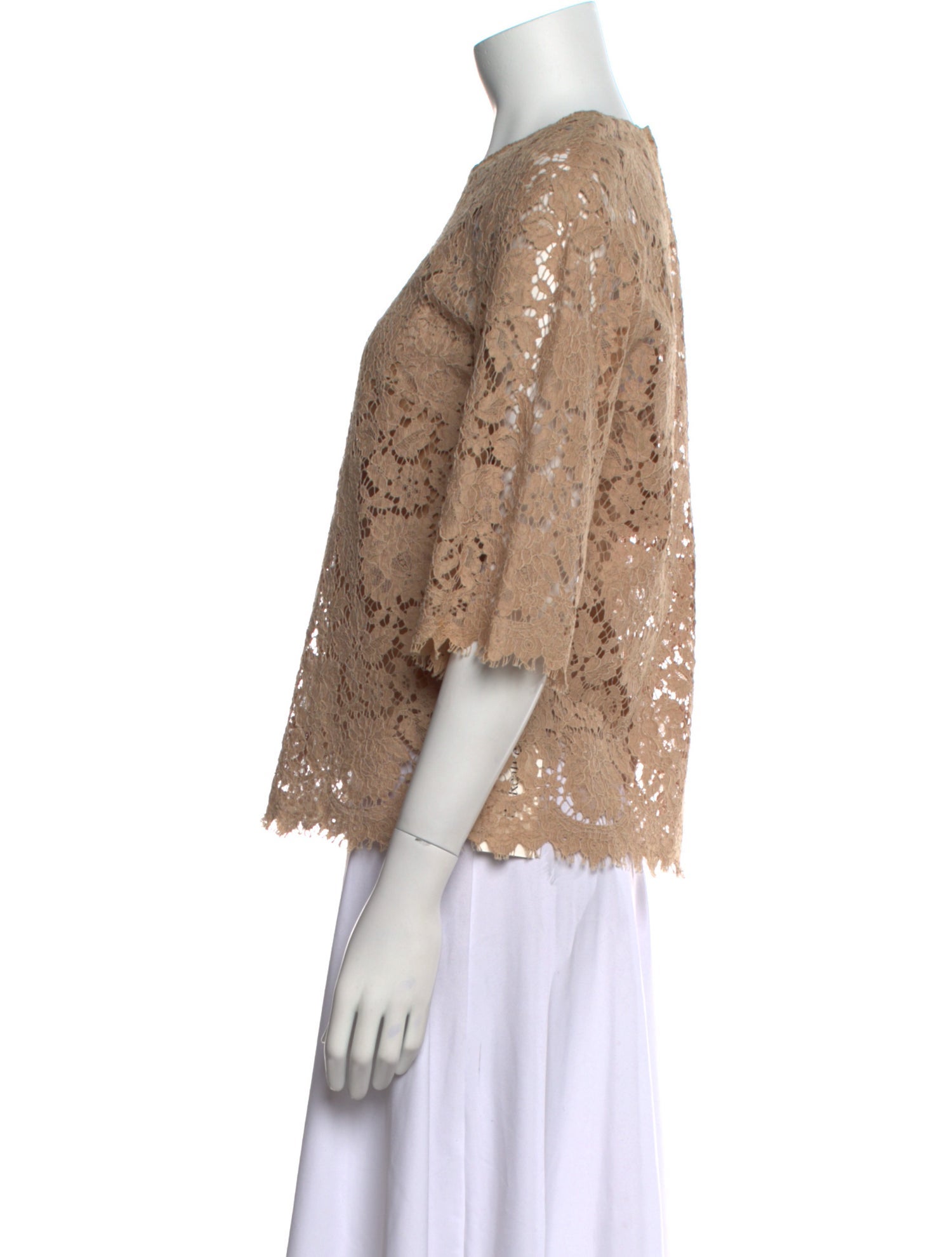 Dolce & Gabbana Lace Pattern Crew Neck Blouse