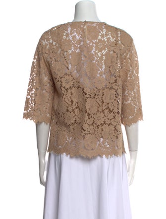 Dolce & Gabbana Lace Pattern Crew Neck Blouse