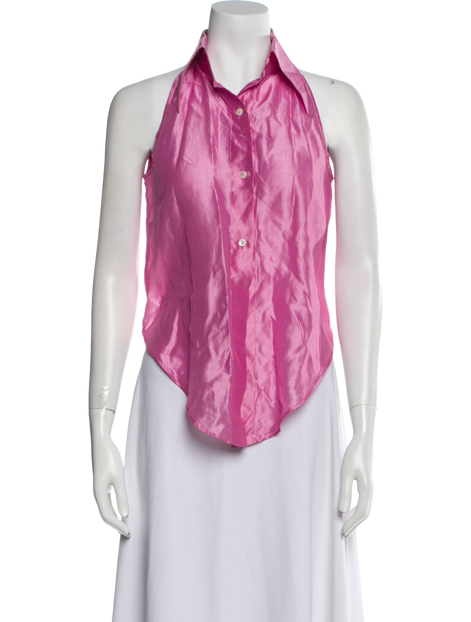 Dolce & Gabbana Silk Sleeveless Button-Up Top