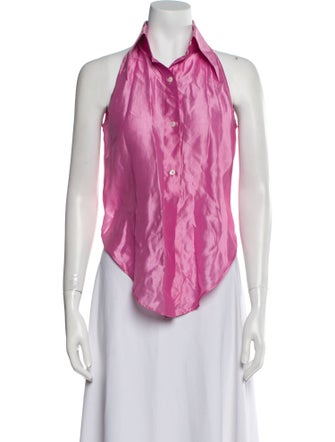 Dolce & Gabbana Silk Sleeveless Button-Up Top