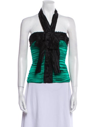 Dolce & Gabbana Silk Halterneck Crop Top