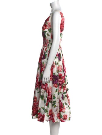 Dolce & Gabbana Floral Print Midi Length Dress