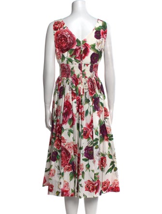 Dolce & Gabbana Floral Print Midi Length Dress