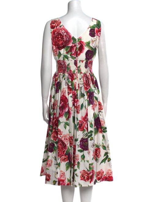Dolce & Gabbana Floral Print Midi Length Dress