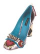 Dolce & Gabbana Leather Printed Slingback Pumps
