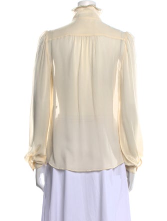 Dolce & Gabbana Mock Neck Long Sleeve Blouse