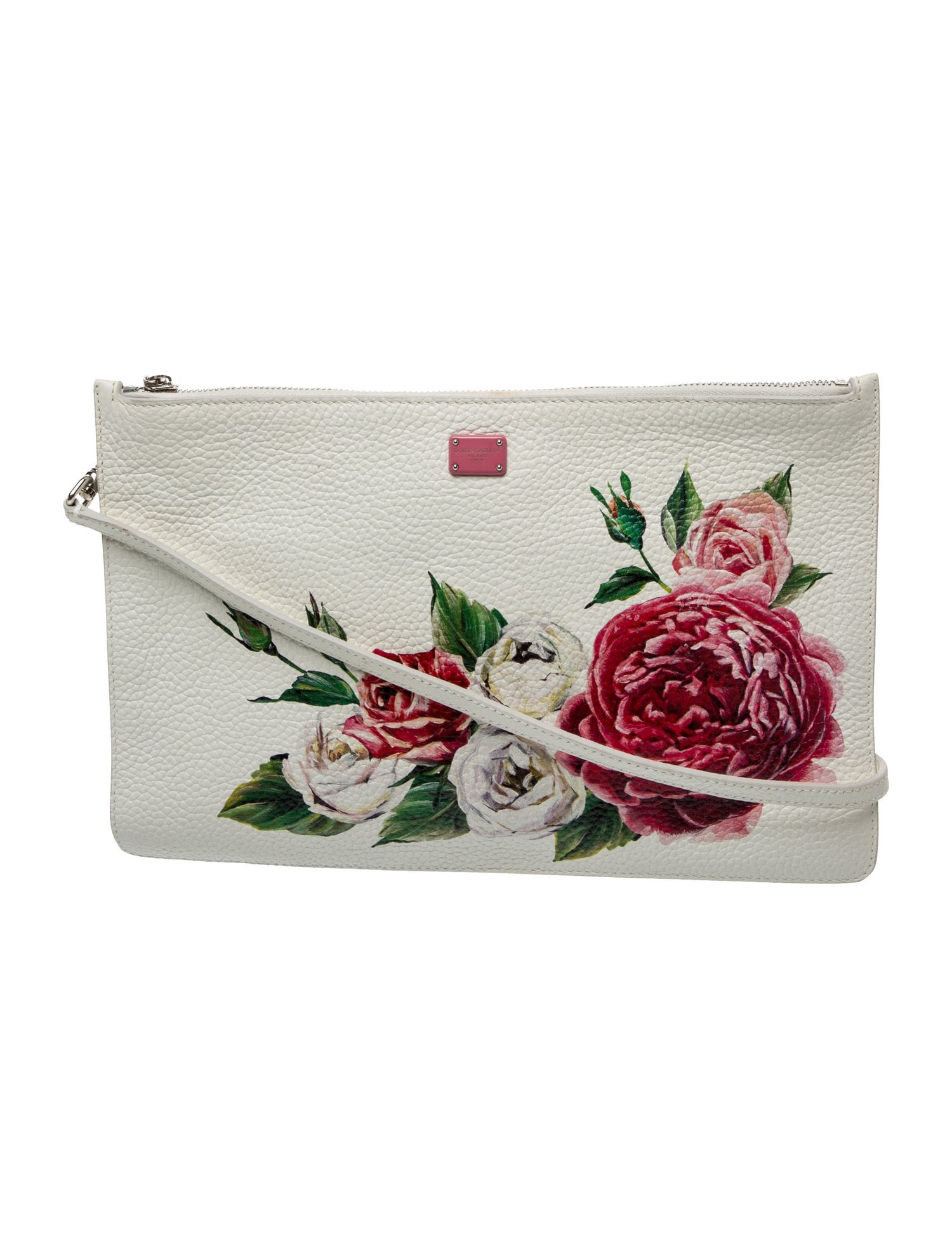 Dolce & Gabbana Leather Floral Cleo Crossbody