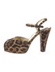 Dolce & Gabbana Canvas Animal Print Slingback Pumps