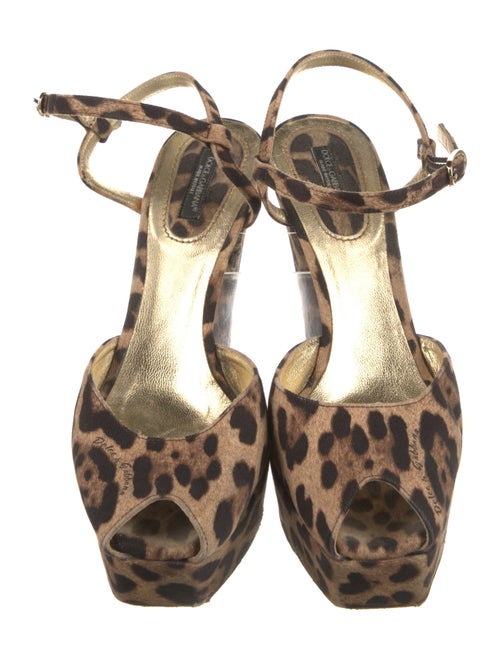 Dolce & Gabbana Canvas Animal Print Slingback Pumps