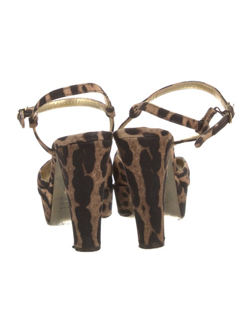 Dolce & Gabbana Canvas Animal Print Slingback Pumps