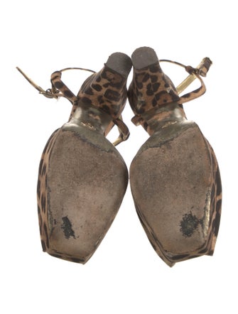 Dolce & Gabbana Canvas Animal Print Slingback Pumps