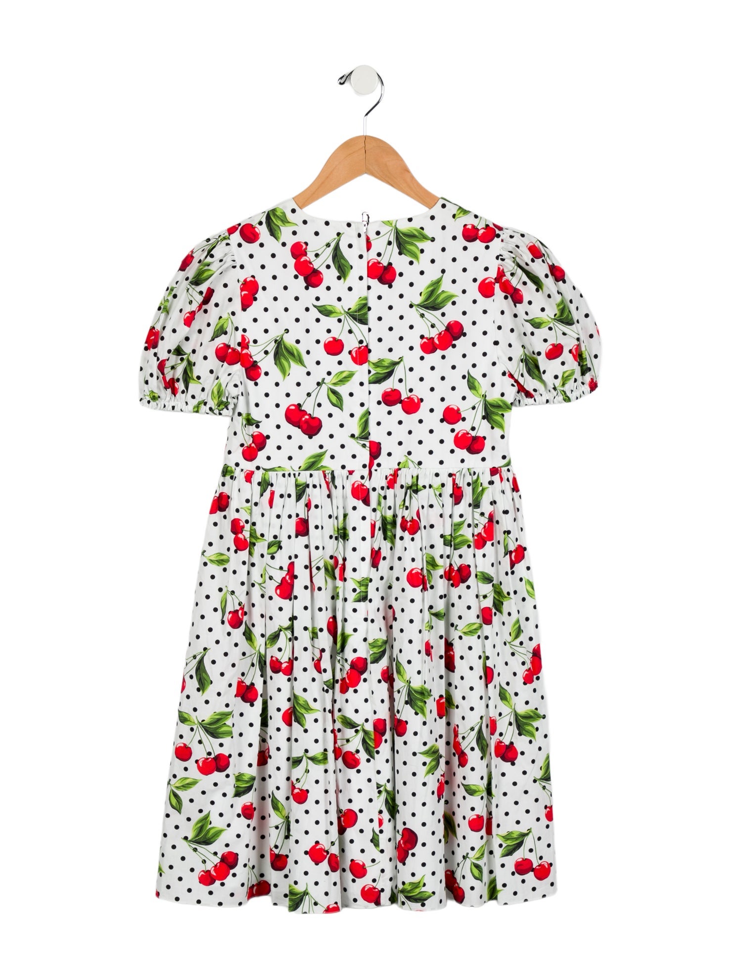 Dolce & Gabbana Girls' Cherry Printed Short Sleeve Dress