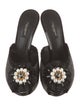 Dolce & Gabbana Faux Pearl Accents Straw Slides