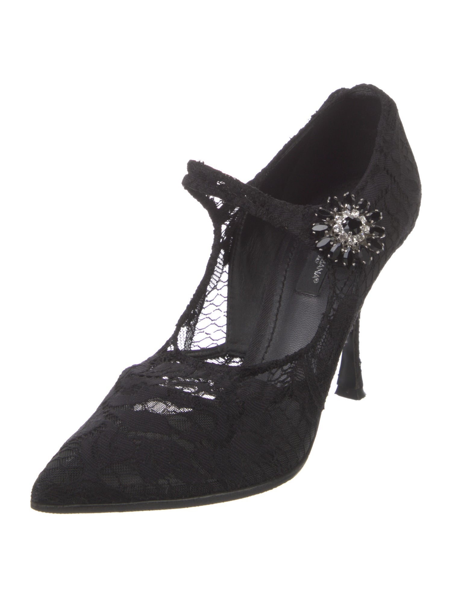 Dolce & Gabbana Lace Crystal Embellishments Pumps