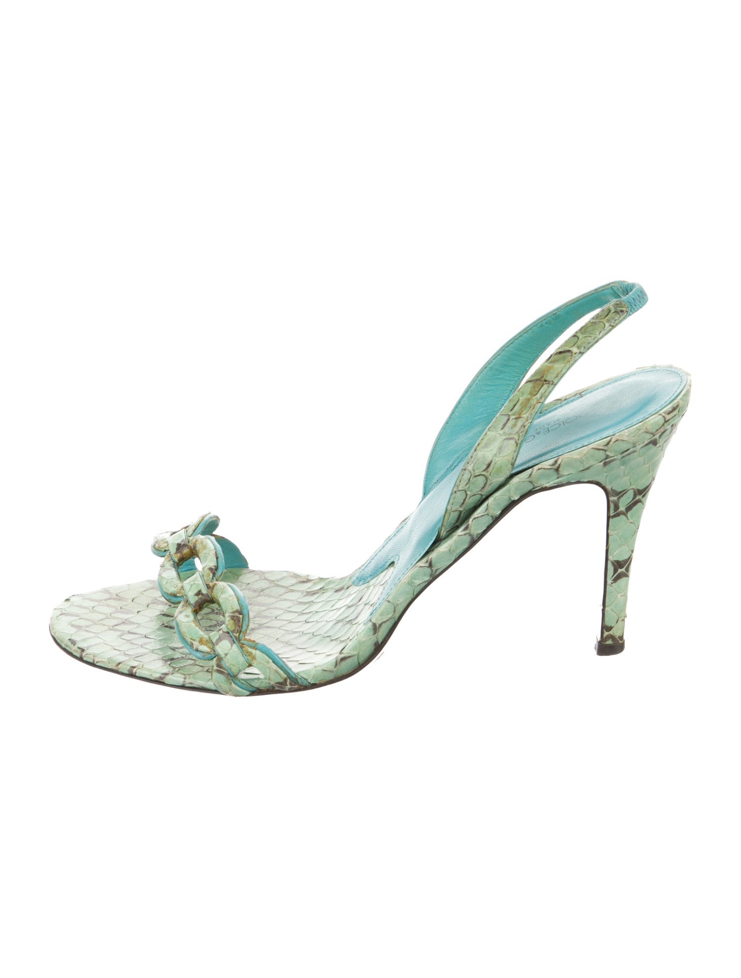 Dolce & Gabbana Snakeskin Patterned Slingback Sandals