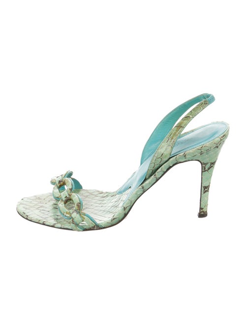 Dolce & Gabbana Snakeskin Patterned Slingback Sandals