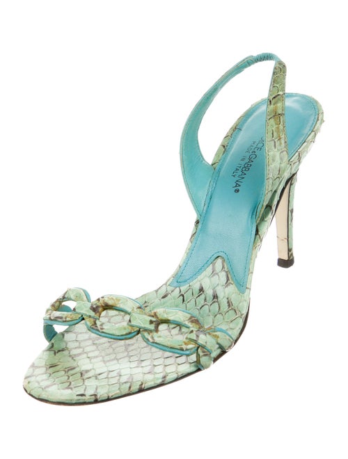 Dolce & Gabbana Snakeskin Patterned Slingback Sandals
