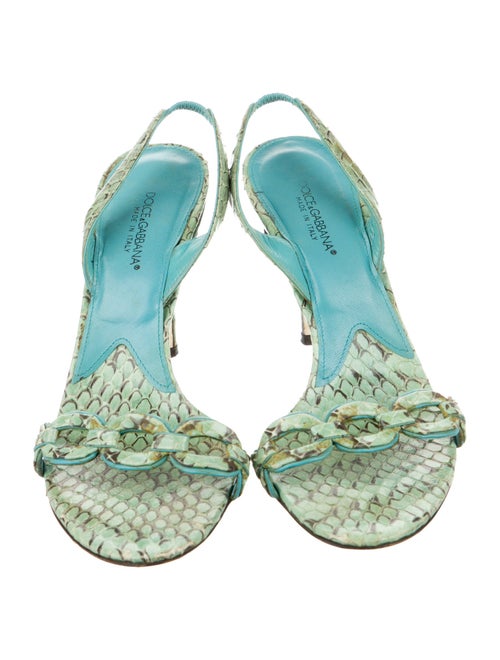 Dolce & Gabbana Snakeskin Patterned Slingback Sandals