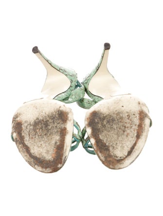 Dolce & Gabbana Snakeskin Patterned Slingback Sandals