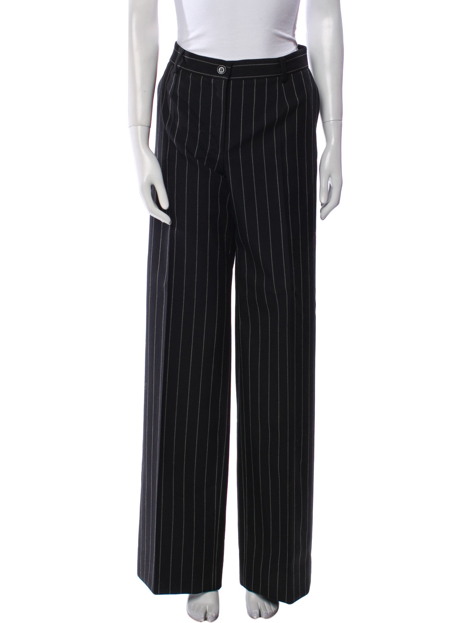 Dolce & Gabbana Virgin Wool Wide Leg Pants