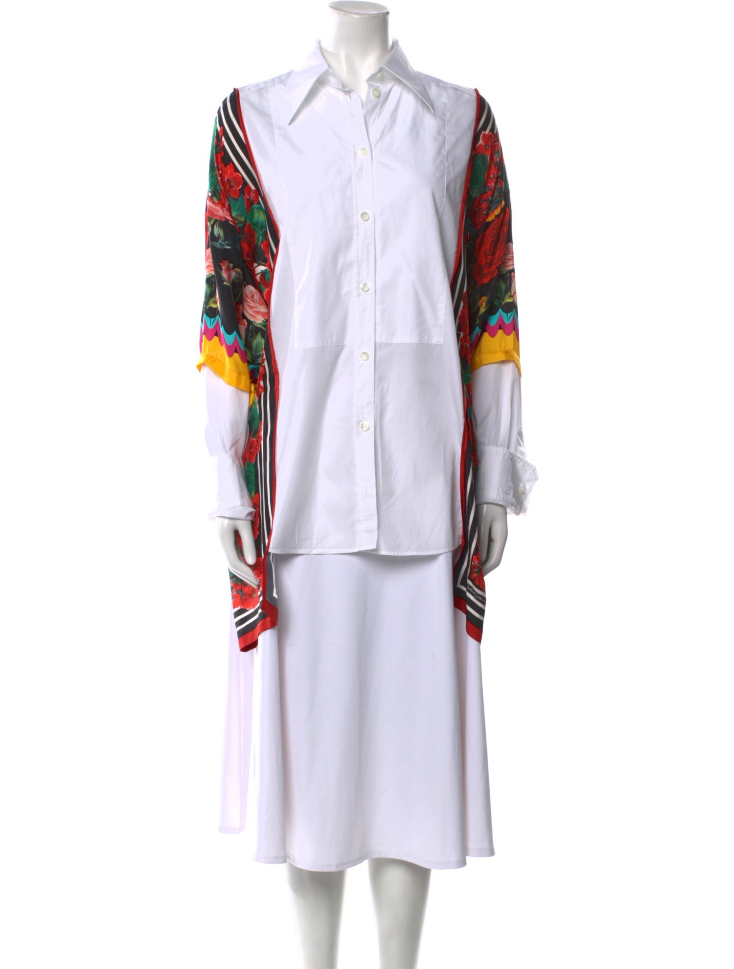 Dolce & Gabbana Floral Print Long Sleeve Button-Up Top