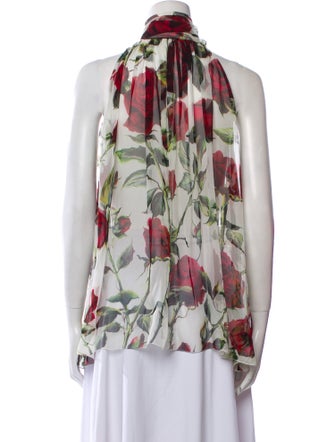 Dolce & Gabbana Floral Print Halterneck Blouse
