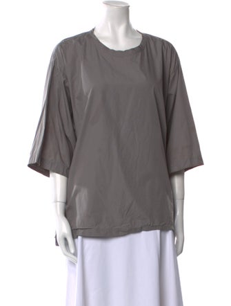 Dolce & Gabbana Scoop Neck Three-Quarter Sleeve Blouse