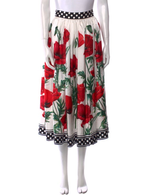 Dolce & Gabbana Silk Midi Length Skirt