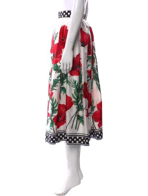 Dolce & Gabbana Silk Midi Length Skirt