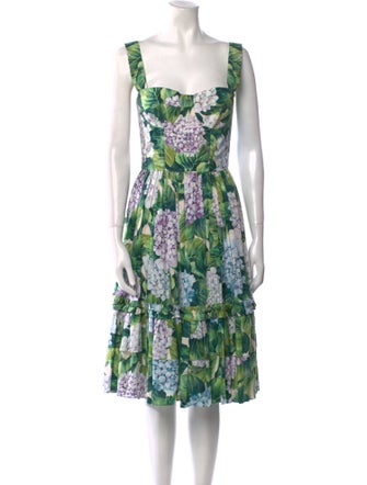 Dolce & Gabbana Floral Print Midi Length Dress