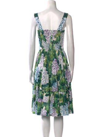 Dolce & Gabbana Floral Print Midi Length Dress